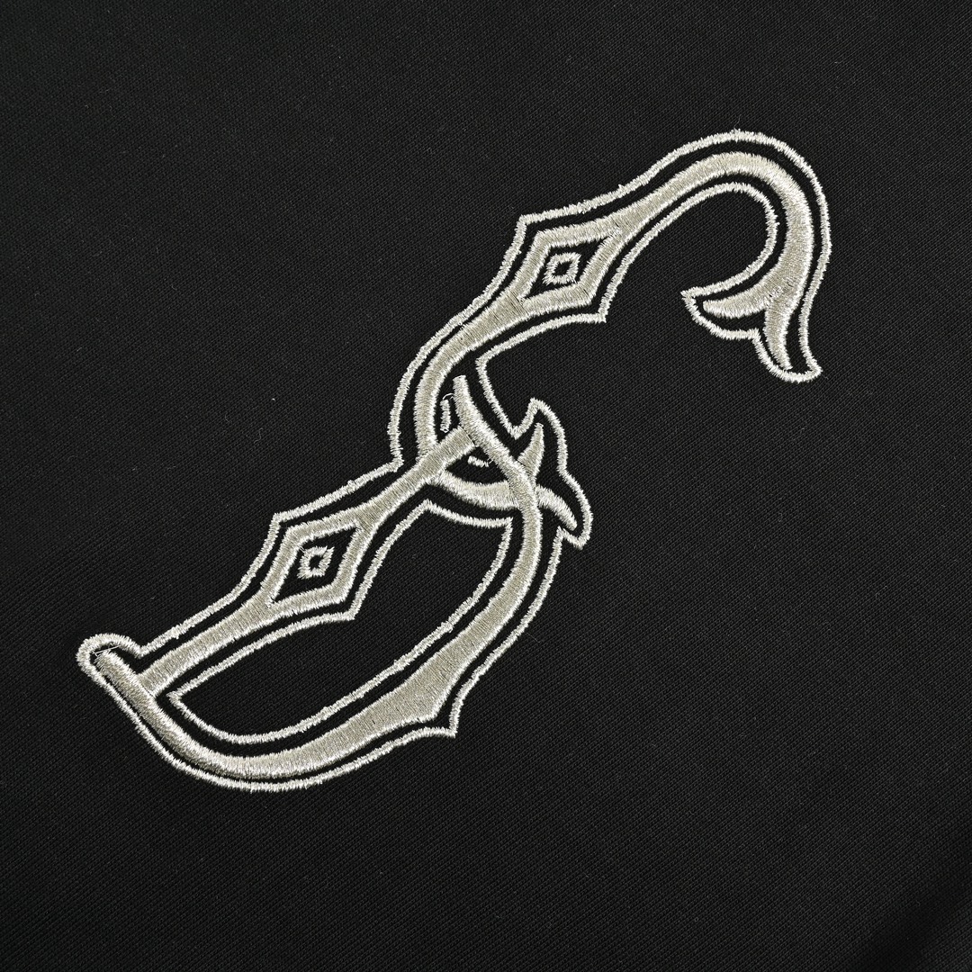 Dior 24ss gold thread embroidered CD short sleeve
