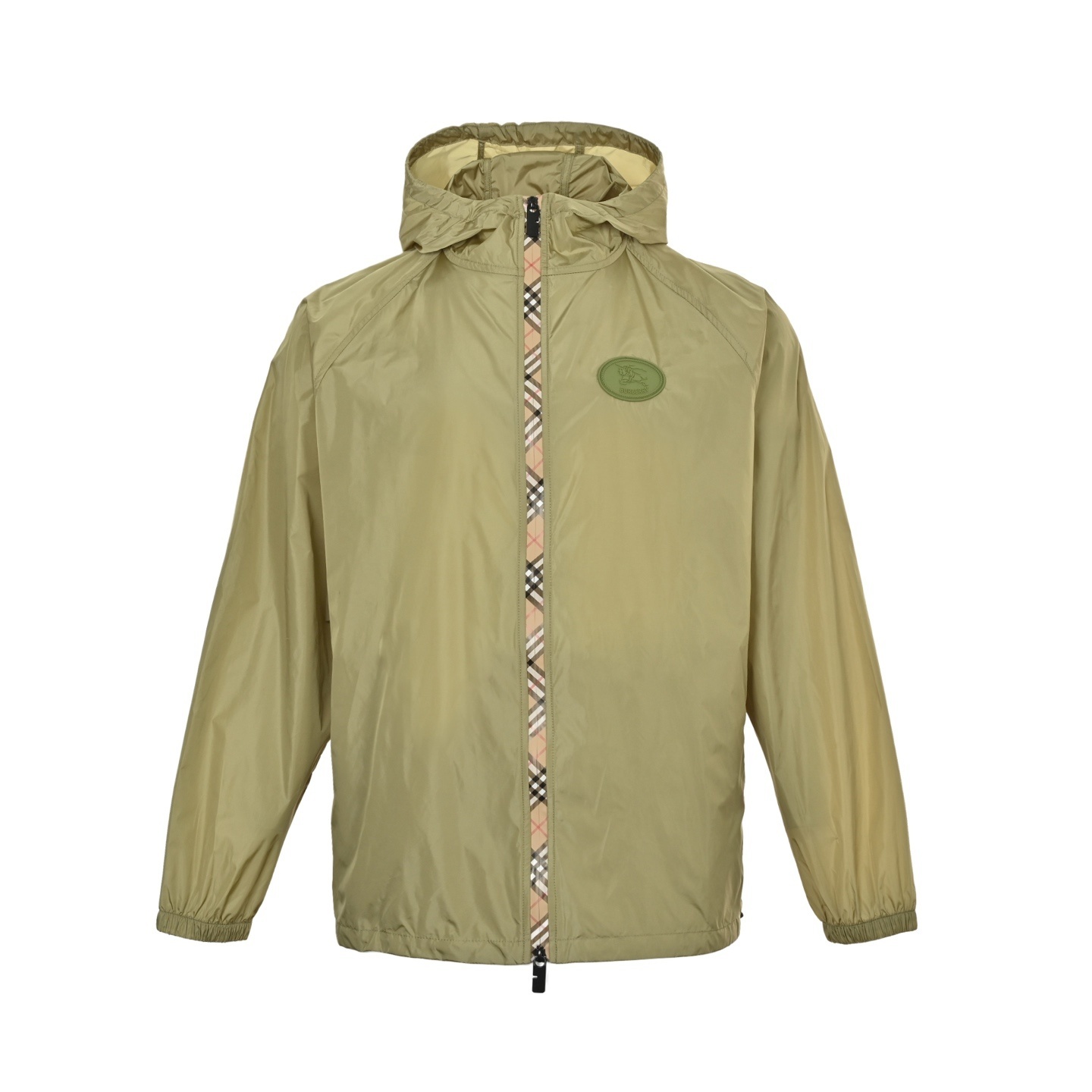 Burberry 25Fw check placket nylon hooded jacket