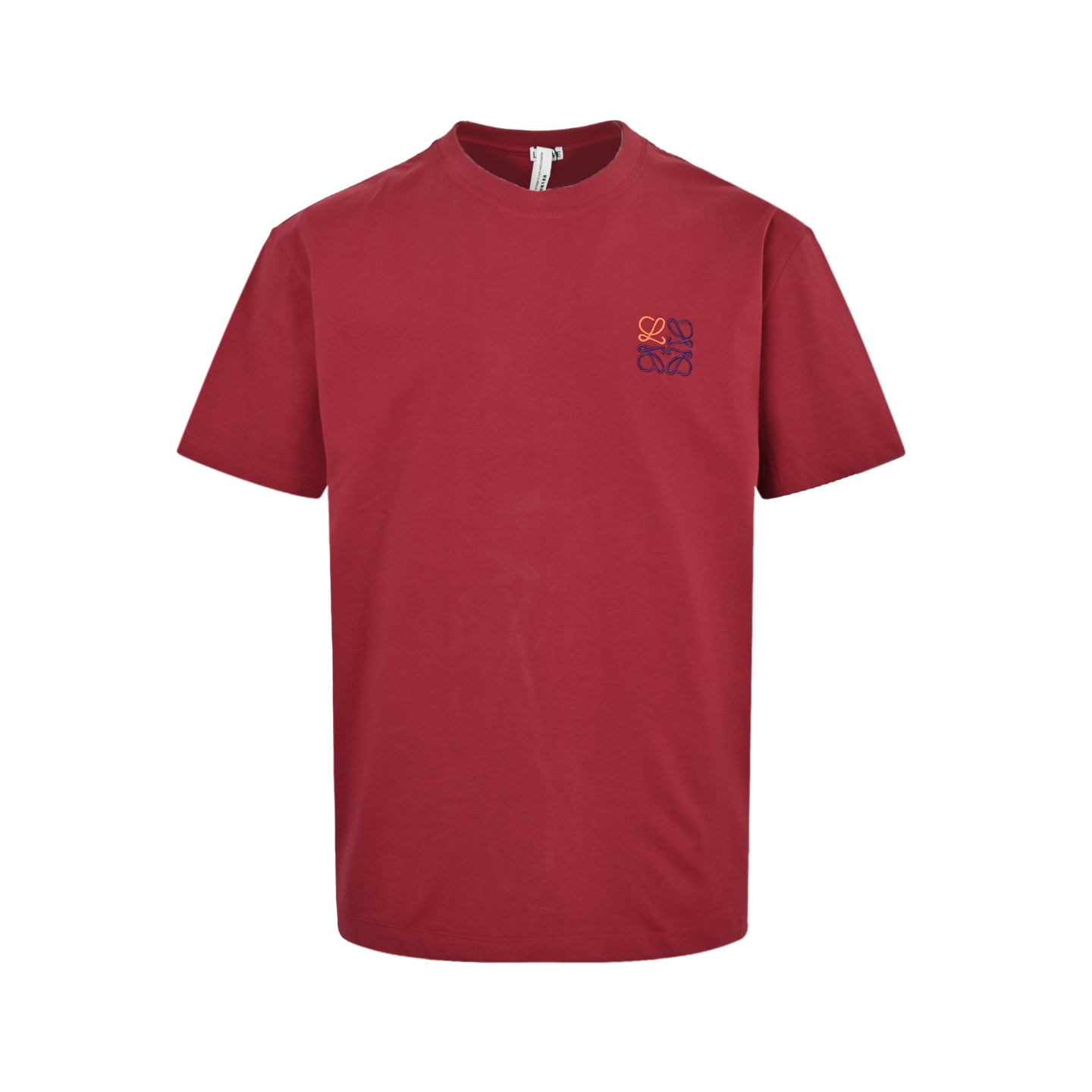 Loewe 25ss contrast color small logo embroidered short sleeves