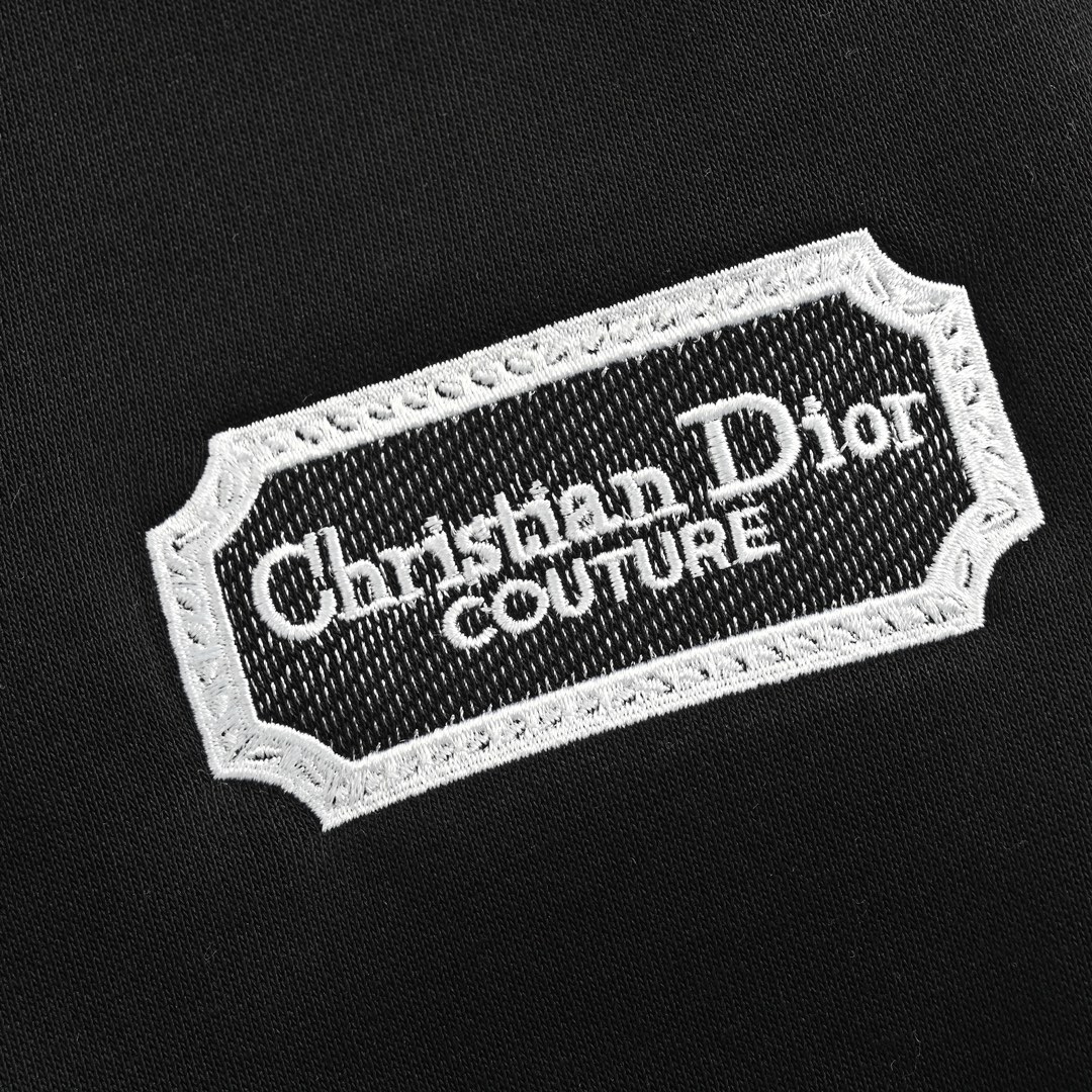 Dior 24Fw silver logo embroidered trousers