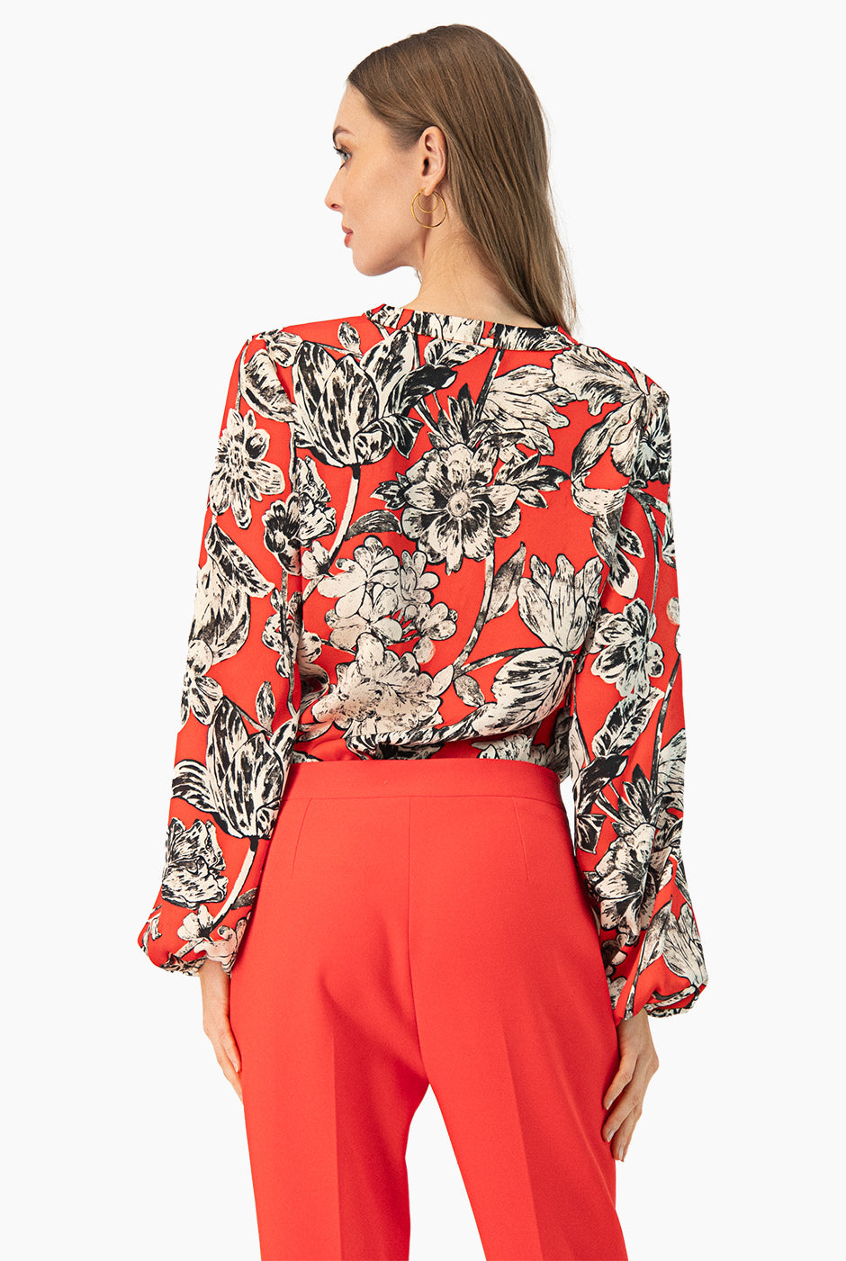 Blusa escote en V y estampado