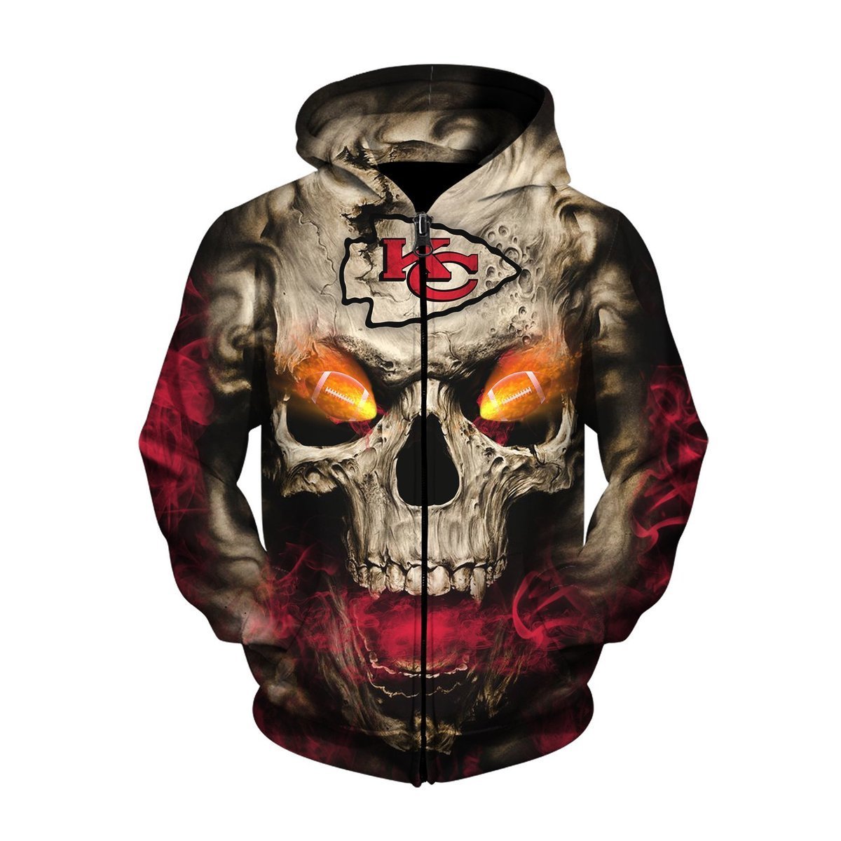 CHIEFS HOODIE 3D SKULL 01
