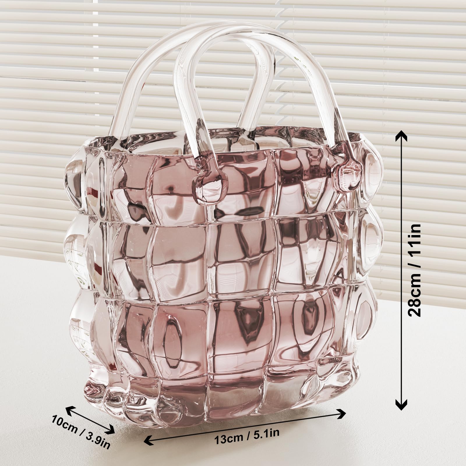 Elegant Handbag Vase for Exquisite Decor, Unique Glass Bag Vase with Fish Bowl Design
