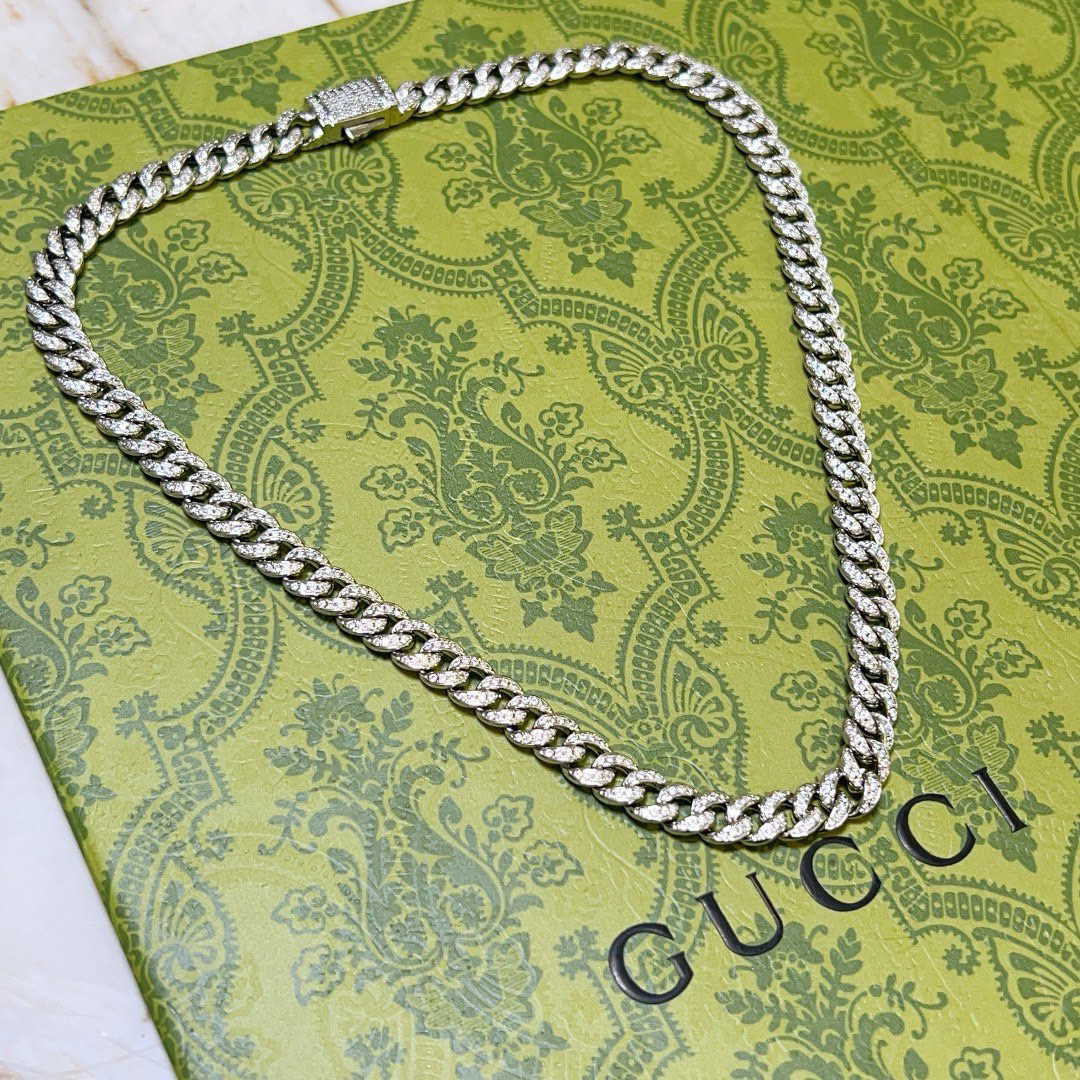 Gucci diamond chain necklace