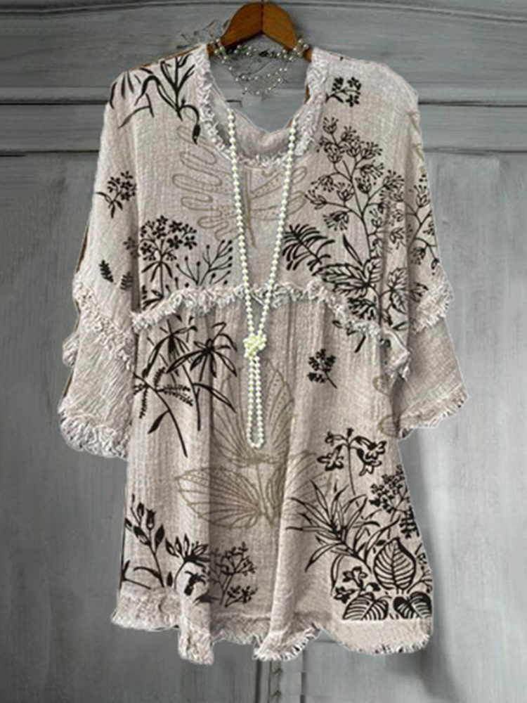 Vintage Sketching Printed Comfy Casual Shirt
