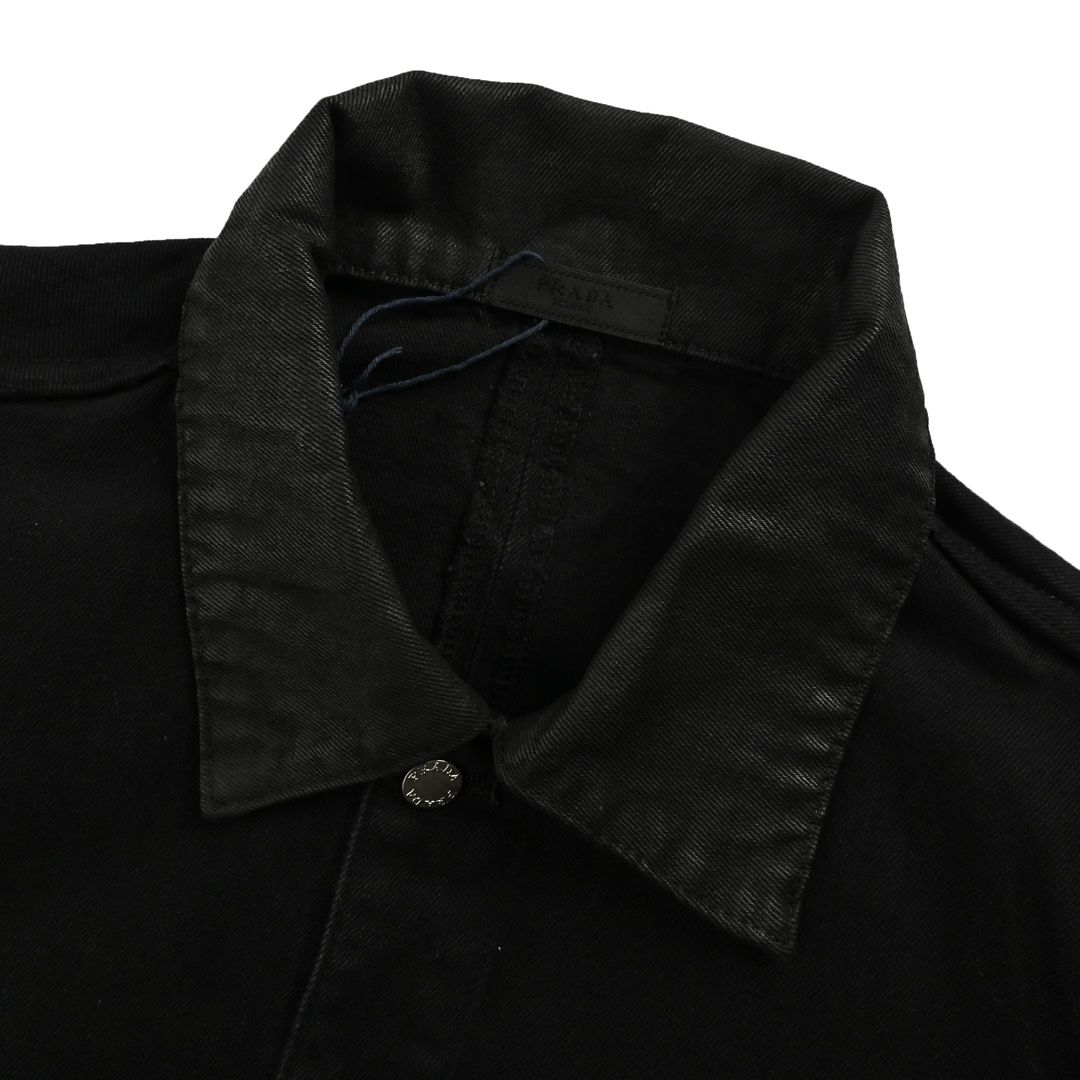 Prada 24Fw Logo Coated Denim Jacket