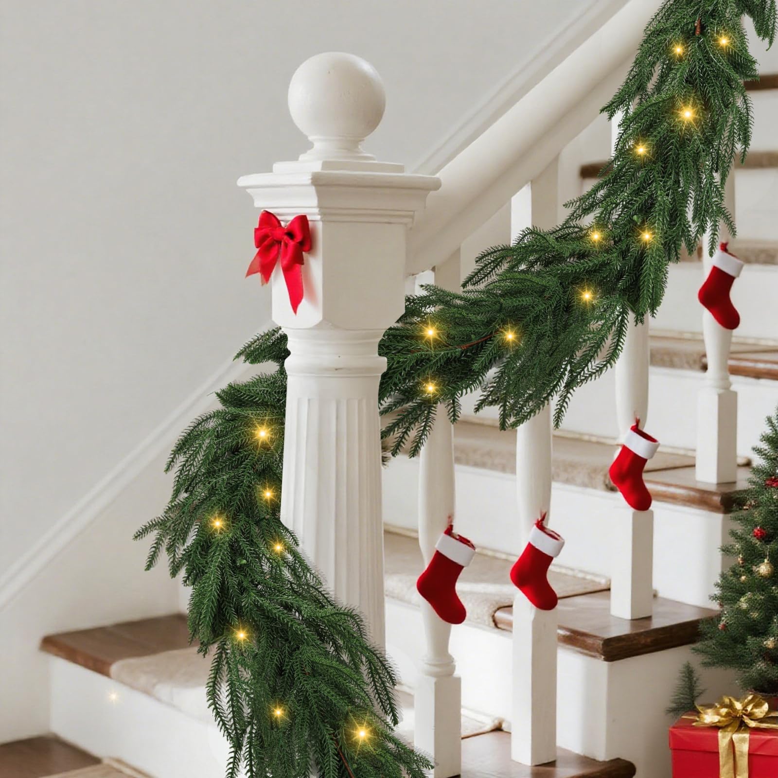 🎅Christmas Pre Sale🎄Pre-Lit 6 Ft Artificial Norfolk Pine Garlands