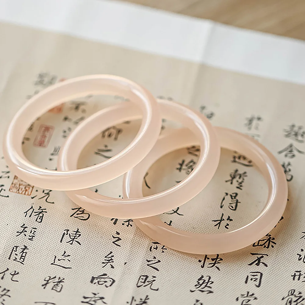 Natural Pink Jade Women's Bracelet Charm Jadeite Hand-Carved Amulet Accessories Gifts For Girlfriends Trendy Woman Jewelry 2023