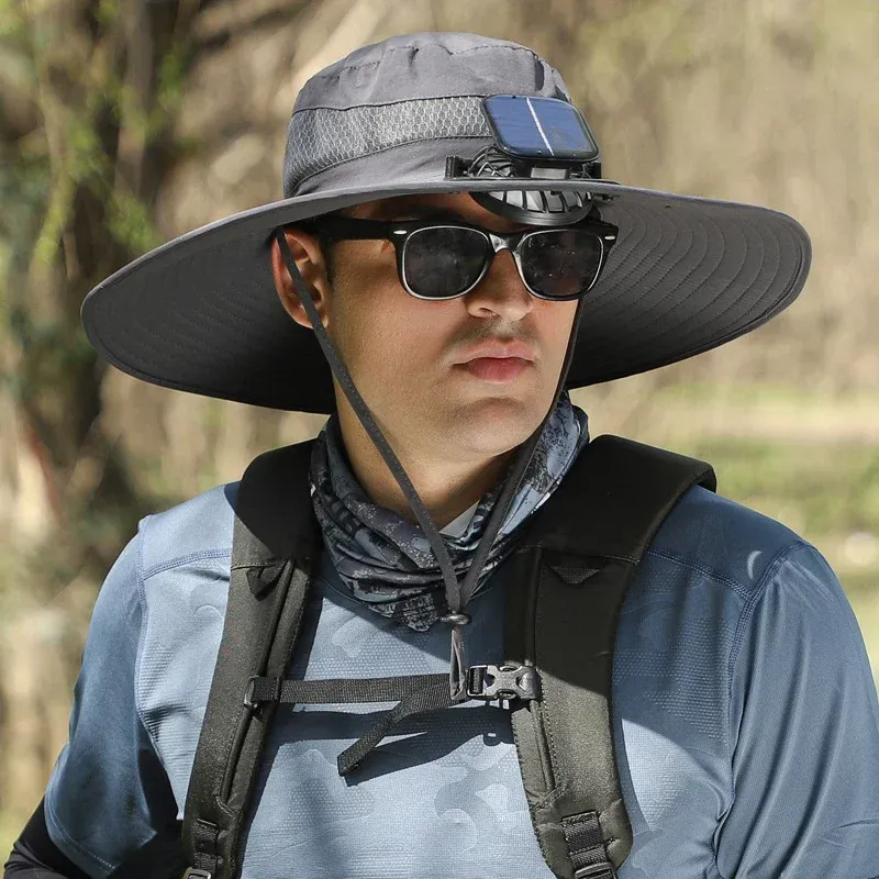 🔥EARLY SUMMER SALE 50% OFF⚡- Outdoor Wide Brim Sun Hat With Solar Fan