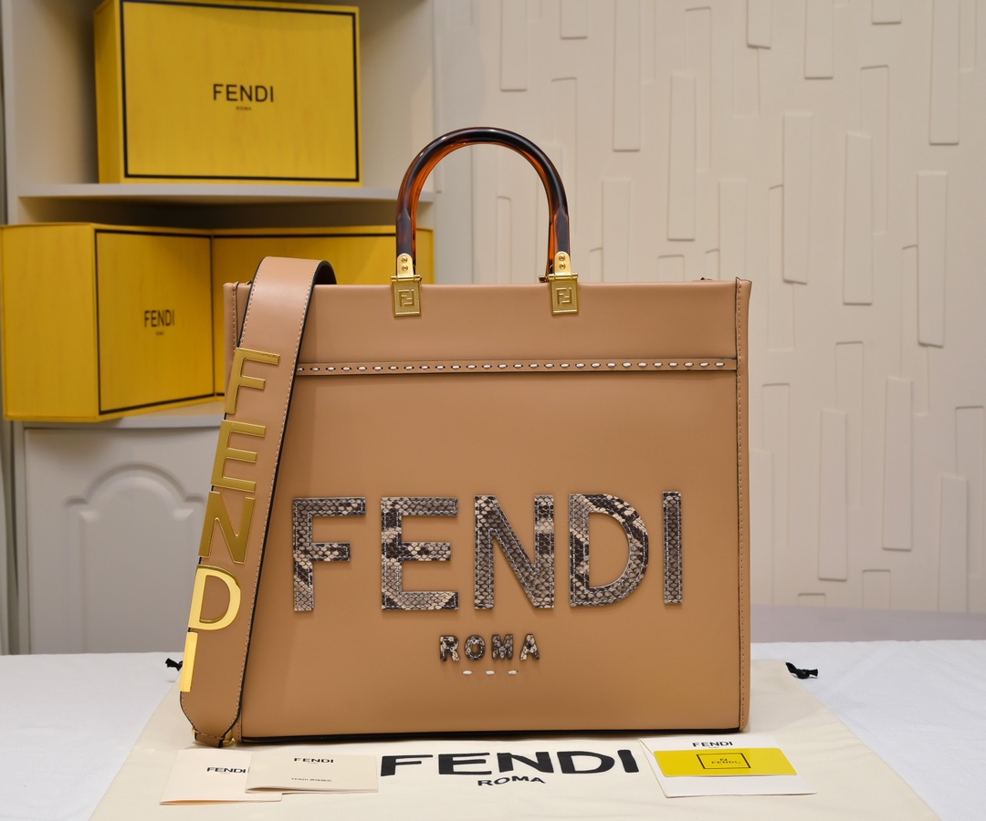 FENDI TOTE snake print tote bag 3363