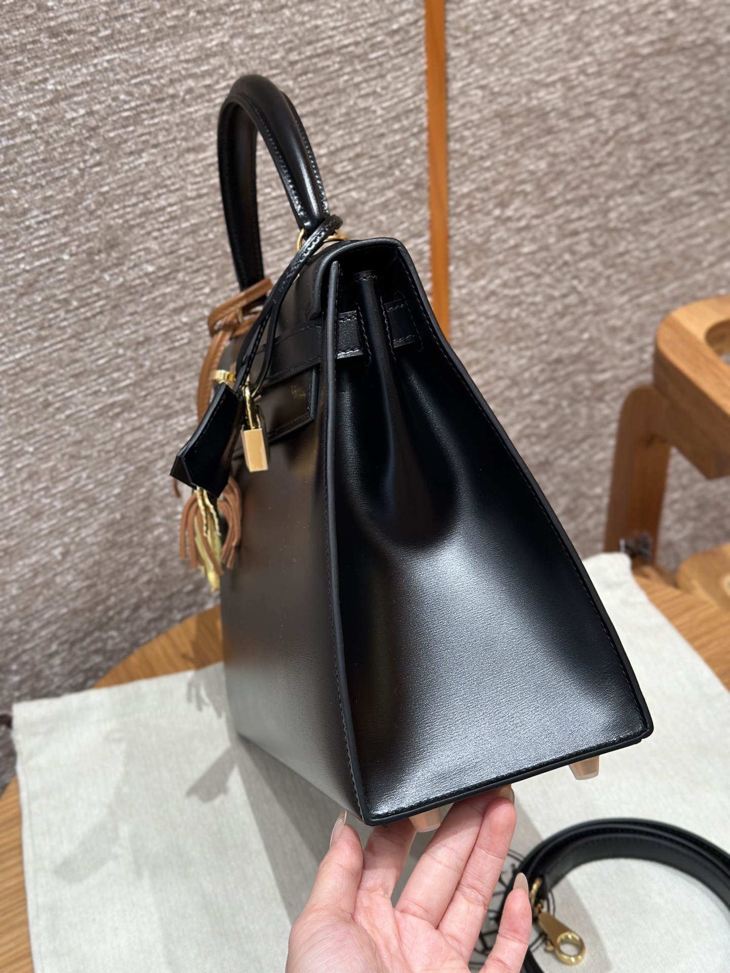 Hermes Kelly ck89noir handbag (handmade to order)