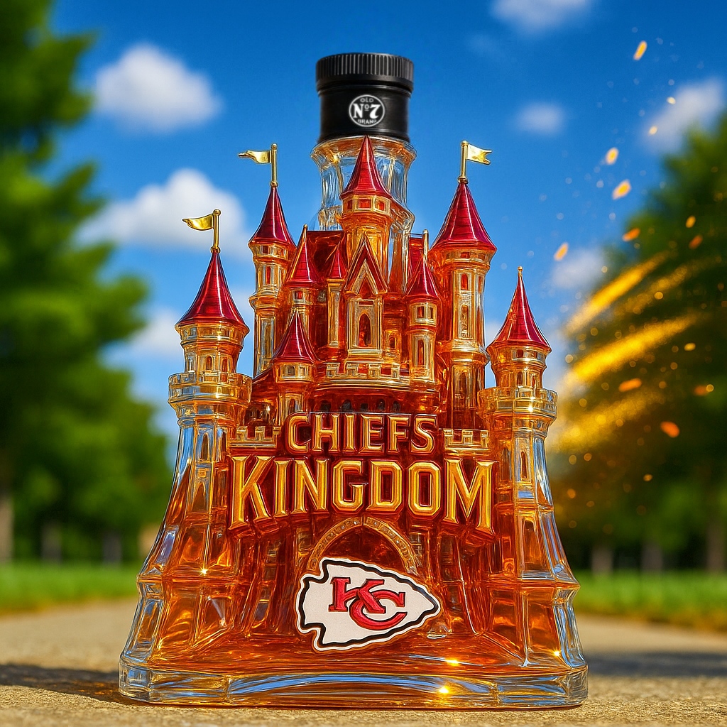 Kansas City Chiefs – Kingdom Castle Crystal Whiskey Bottle