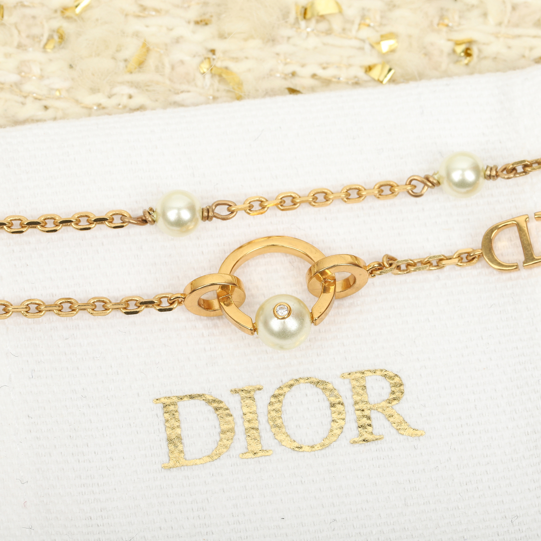 Dior Double Chain Pearl Bracelet