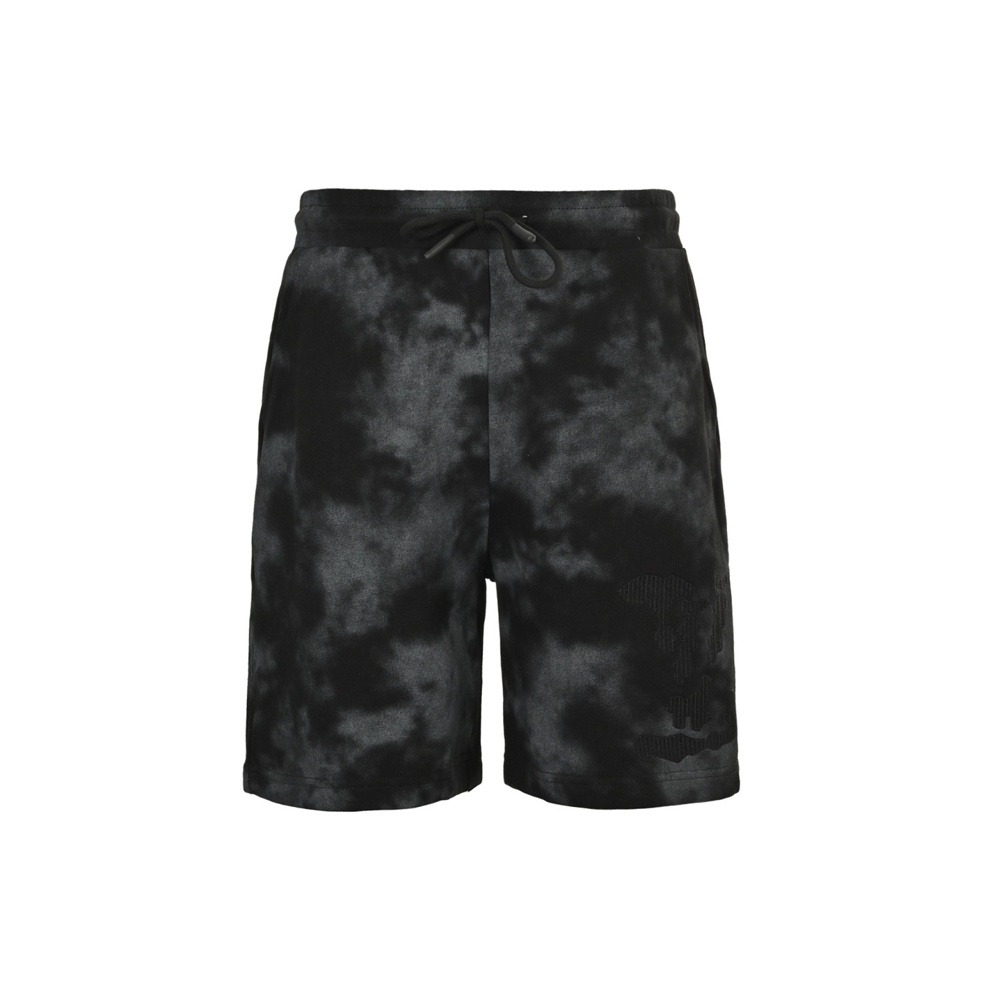 Louis Vuitton 25ss cloud and lettering embroidered tie-dye shorts