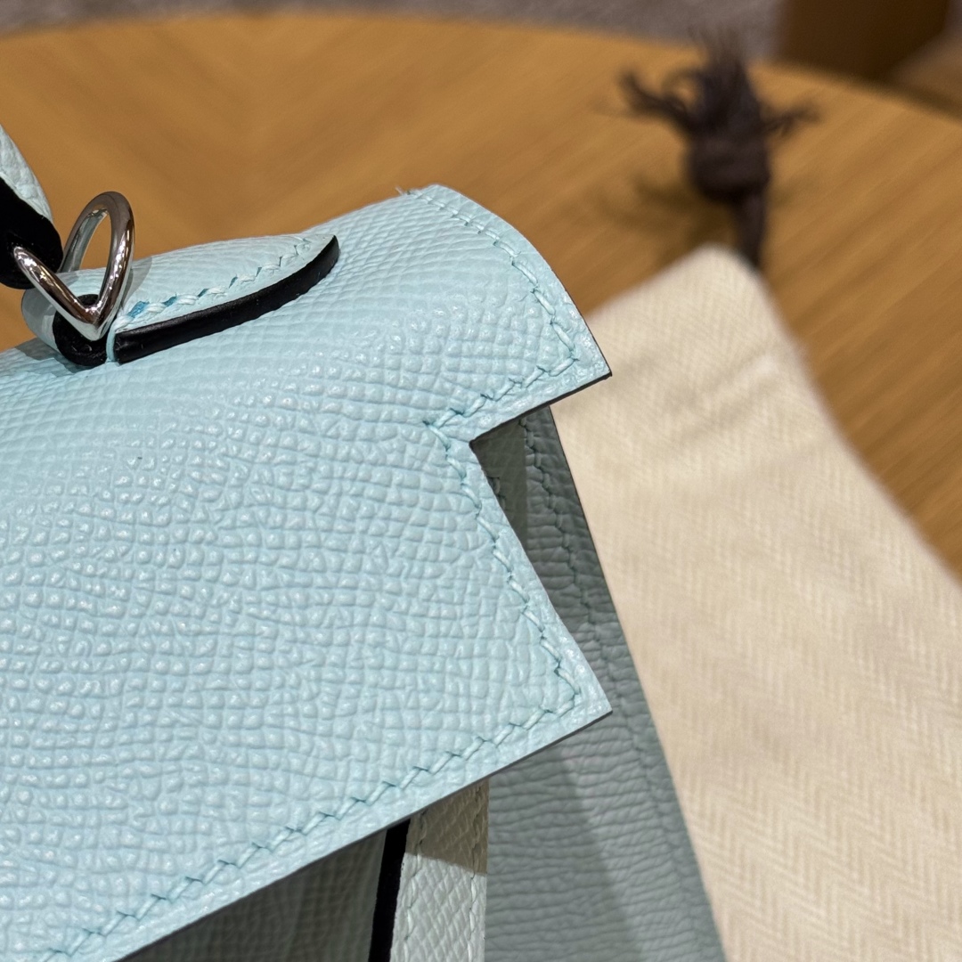 Hermes mini kelly U2Blue zephyr handbag (handmade to order)
