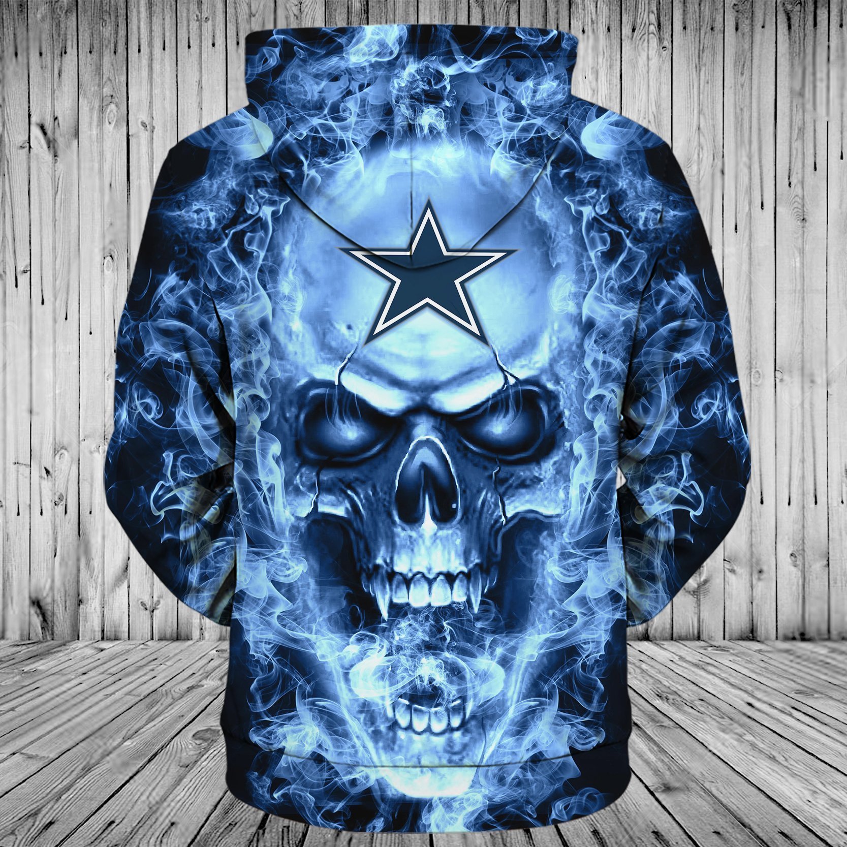 COWBOYS HOODIE 3D SKULL 86