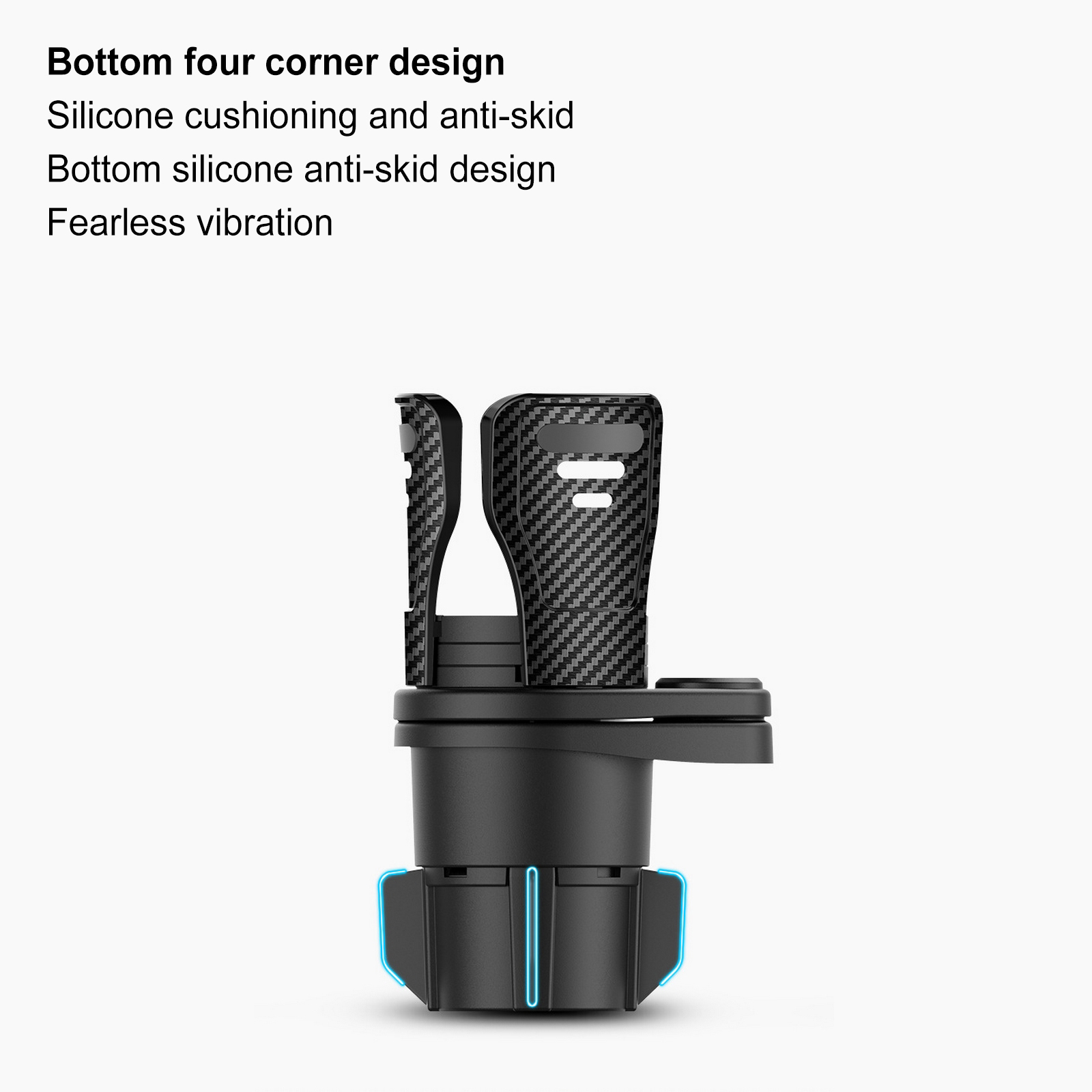 2 in 1 Car Water Cup Holder,Carbon Fiber Multifunctional Dual Cup Mount Extender