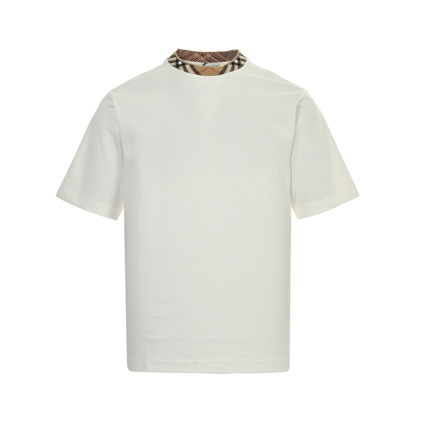 Burberry 25ss plaid collar spliced short sleeves