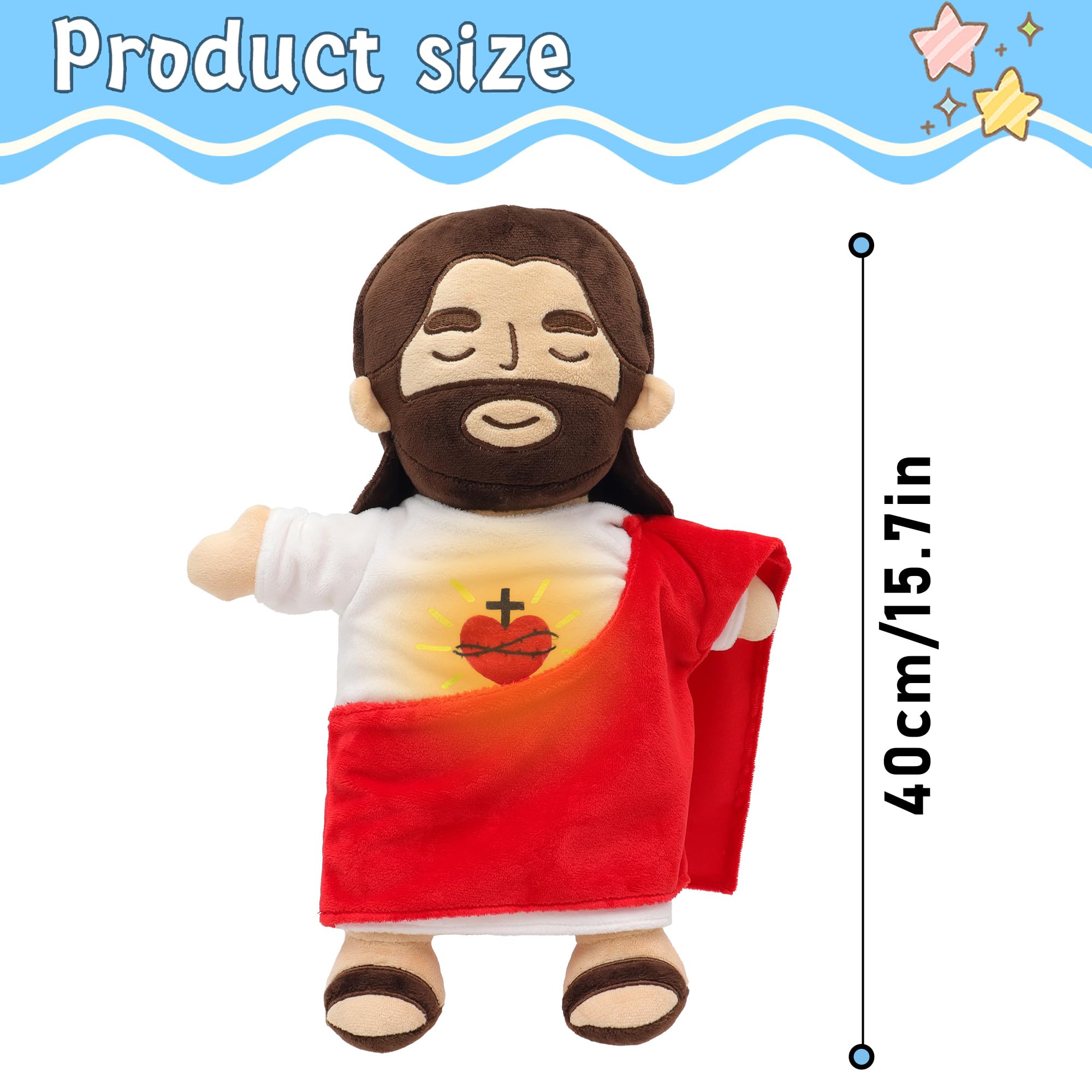 💖Heart of Jesus Toy Savior Doll  - 🤗Soothing Jesus Plush Toys with Light🕊️