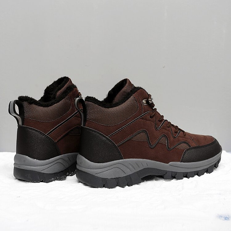 Men's High-Top Plush Outdoor Hiking Shoes