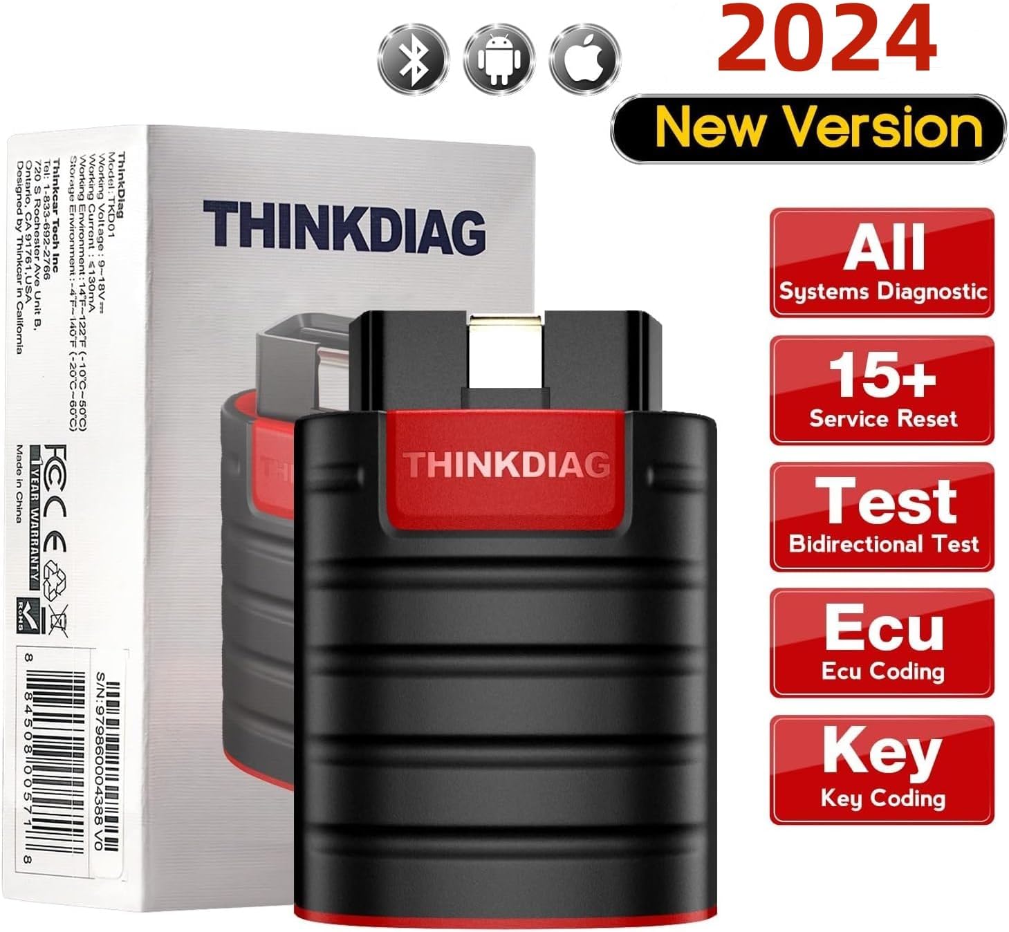 Thinkcar Thinkdiag Scanner Bluetooth Bidirectional Scan Tool All Systems Diagnostic Scanner
