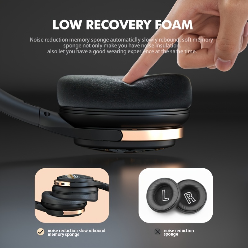 Headset Head-mounted Wireless ANC Active Noise Cancellation Compatible With Gaming,mobile Phone