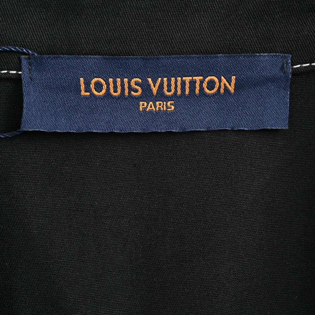 Louis Vuitton 24ss embroidered monogram topstitched short-sleeved shirt
