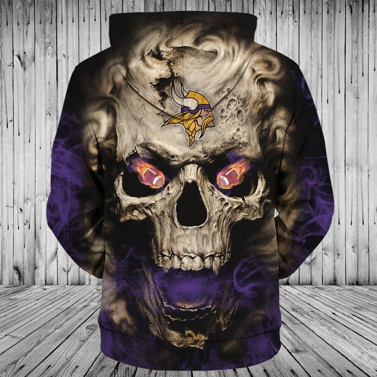 VIKINGS  3D HOODIE SKULL23