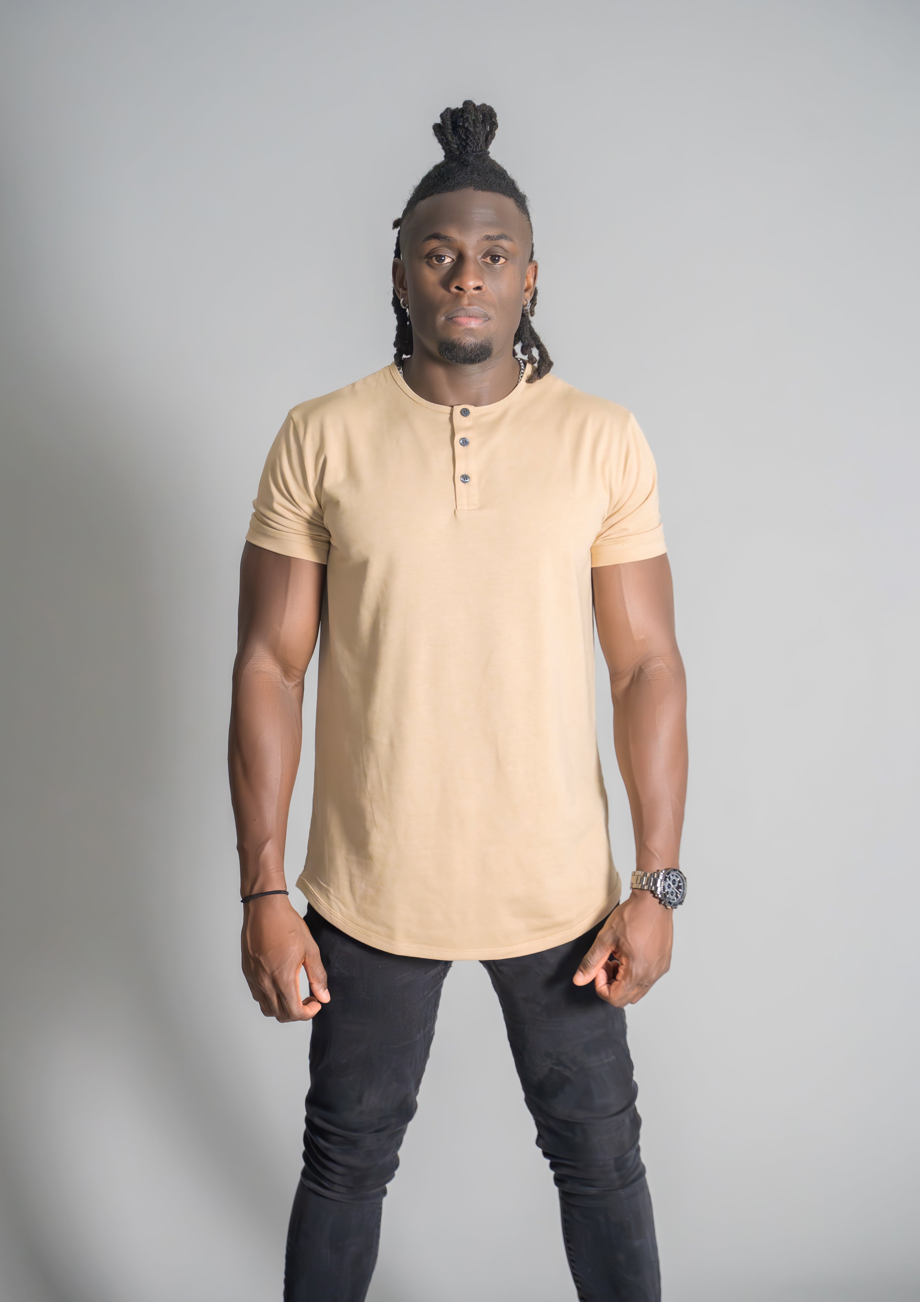 Henley Curved Hem
