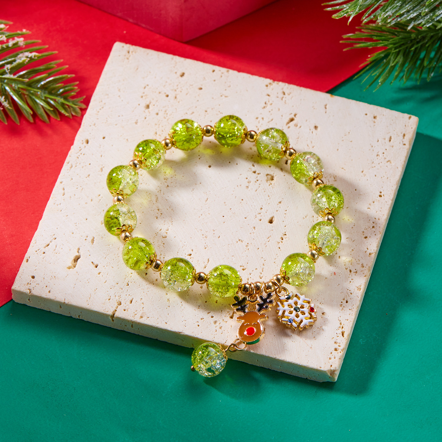 🌲Early Christmas Sale 49% OFF🌲Sparkling Glass Beads Christmas Theme Bracelet