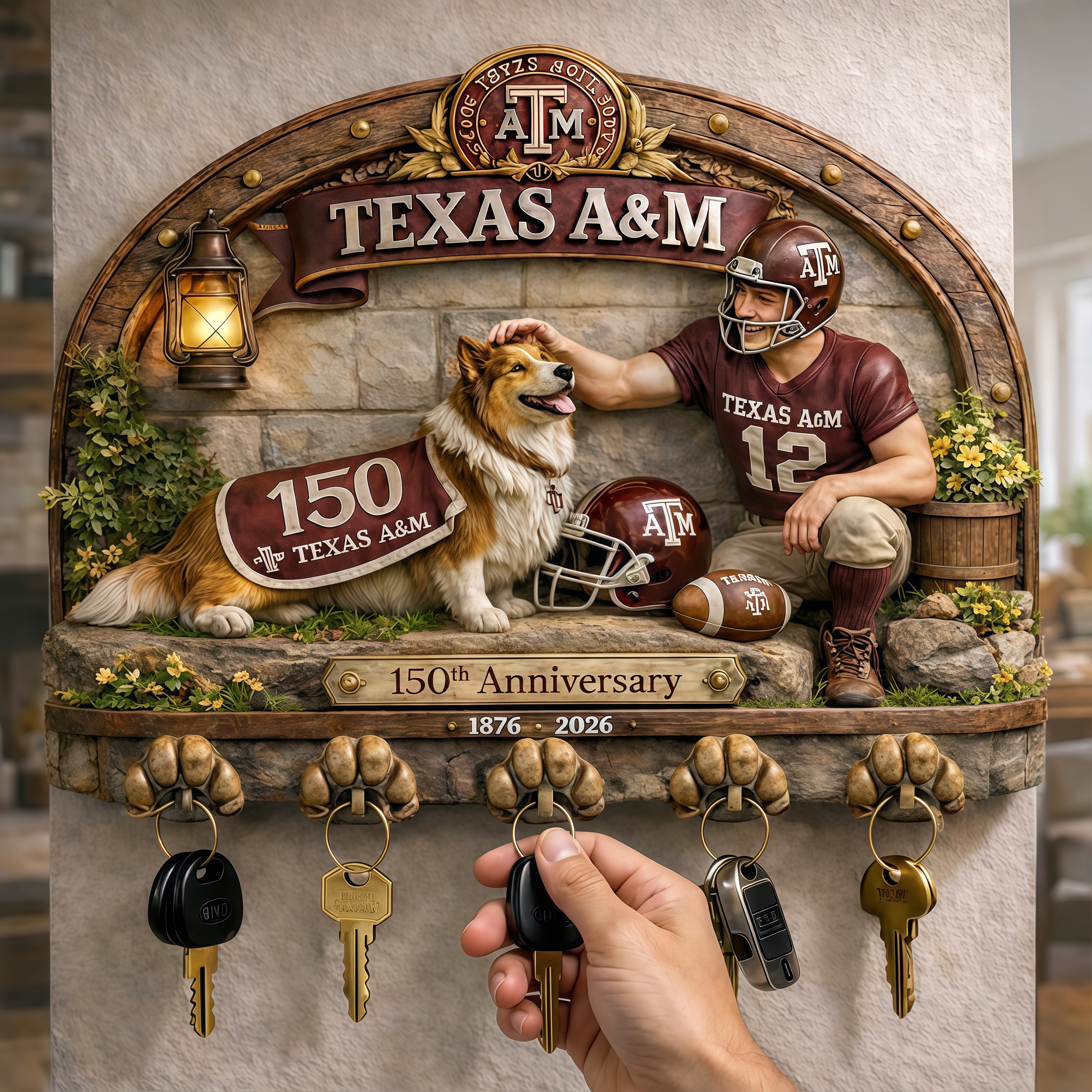Texas A&M University 150th Anniversary Key Hook