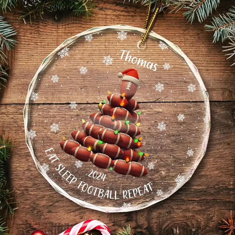 Custom Football Christmas 2024 Ornament