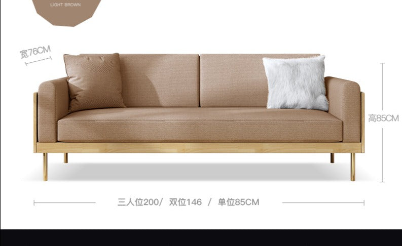 ELEANOR Solid Wood Sofa Nordic Simple ( 1 to 3 Seater, 6 Color Choice )