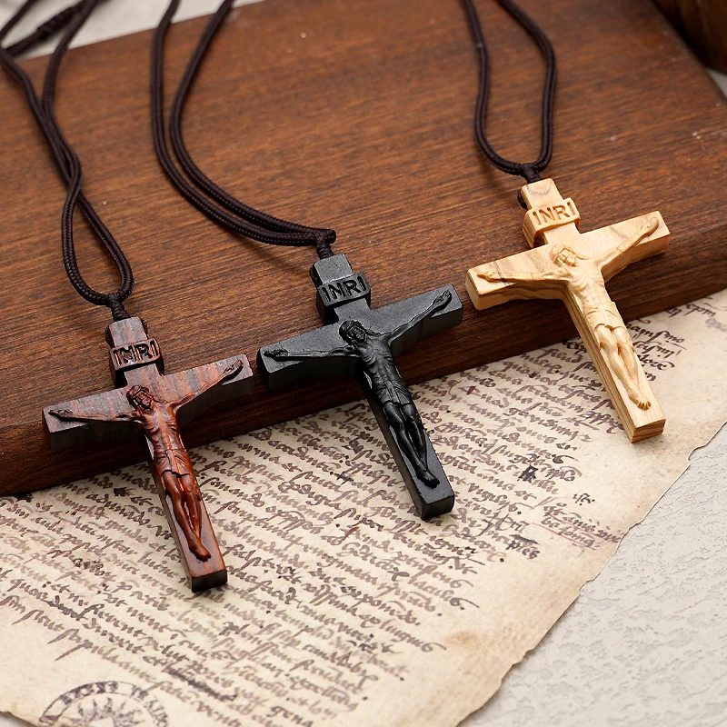 ✝️Jesus Cross Wooden Necklace