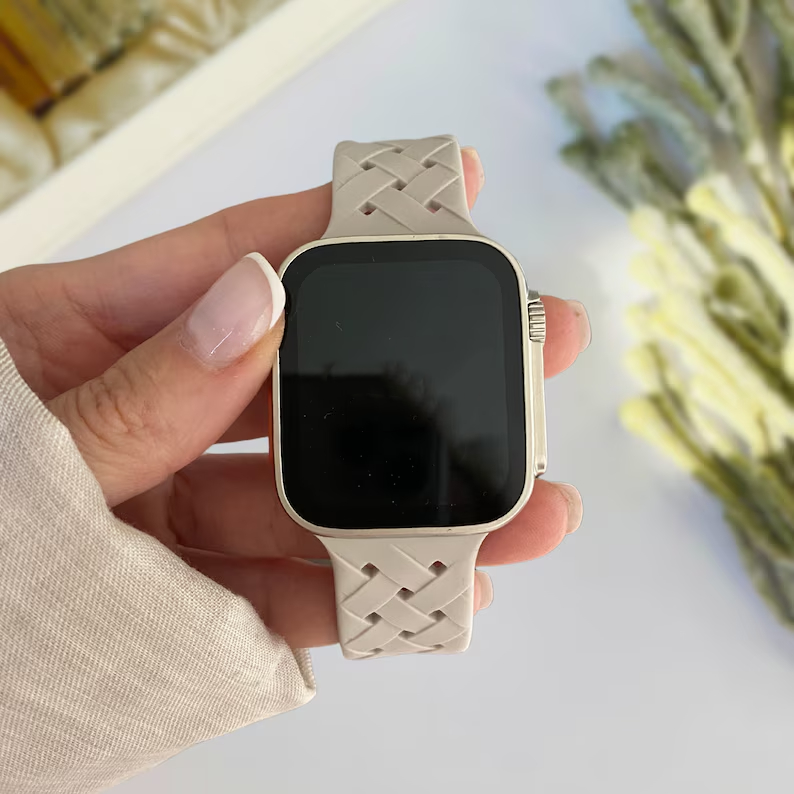 Silicone Braided Watch Band For Apple Watch