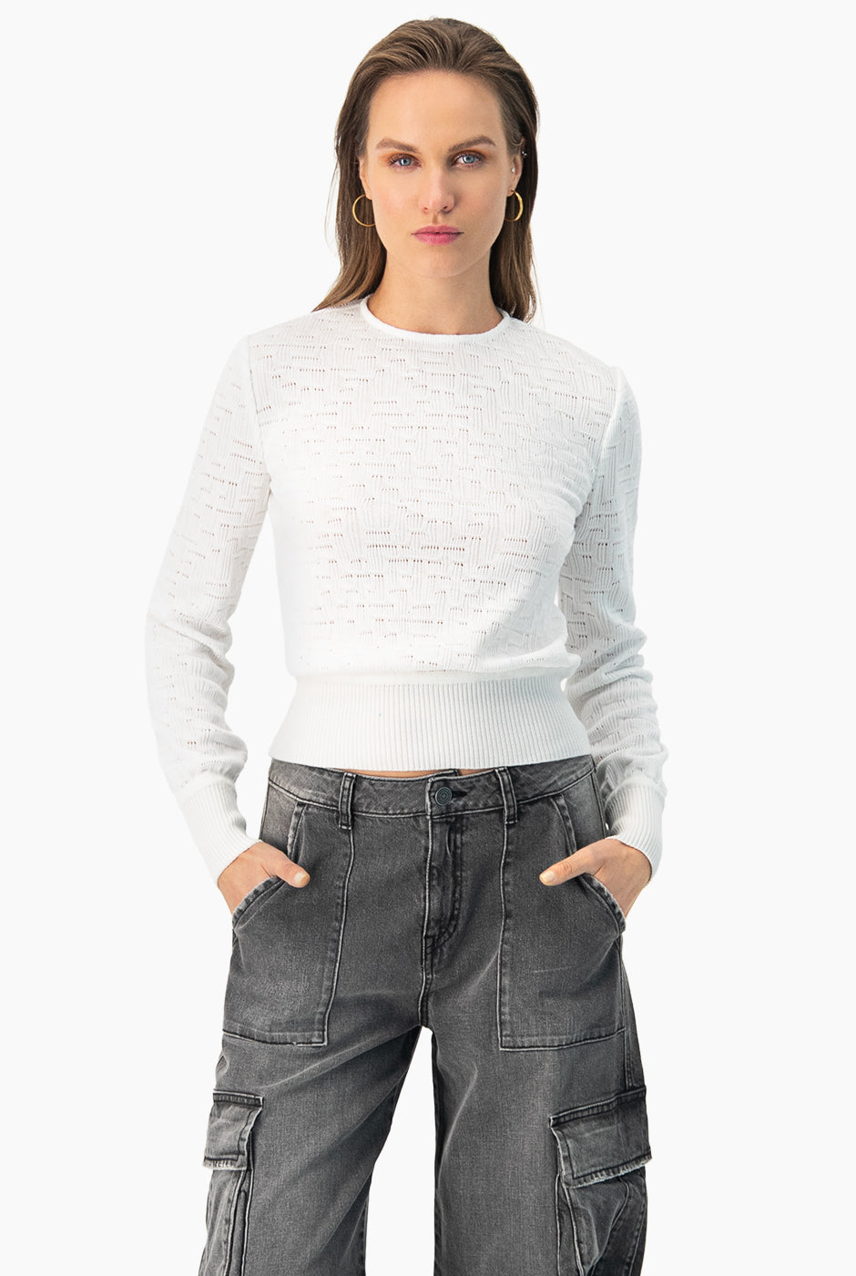 Blusa blanca tejida