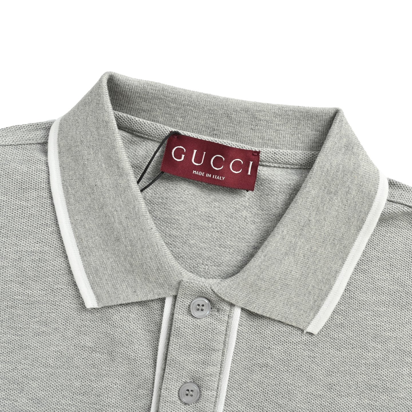 Gucci 25ss contrast color collar lettering laser embroidered Polo short sleeve