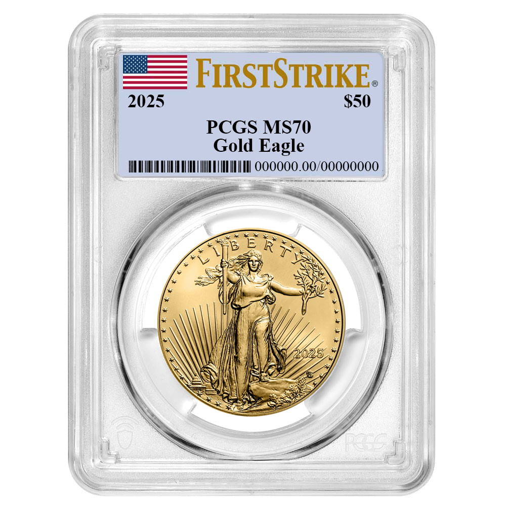 2025 1 oz American Gold Eagle Coin PCGS MS70 FS Flag Label - Limited-time release price