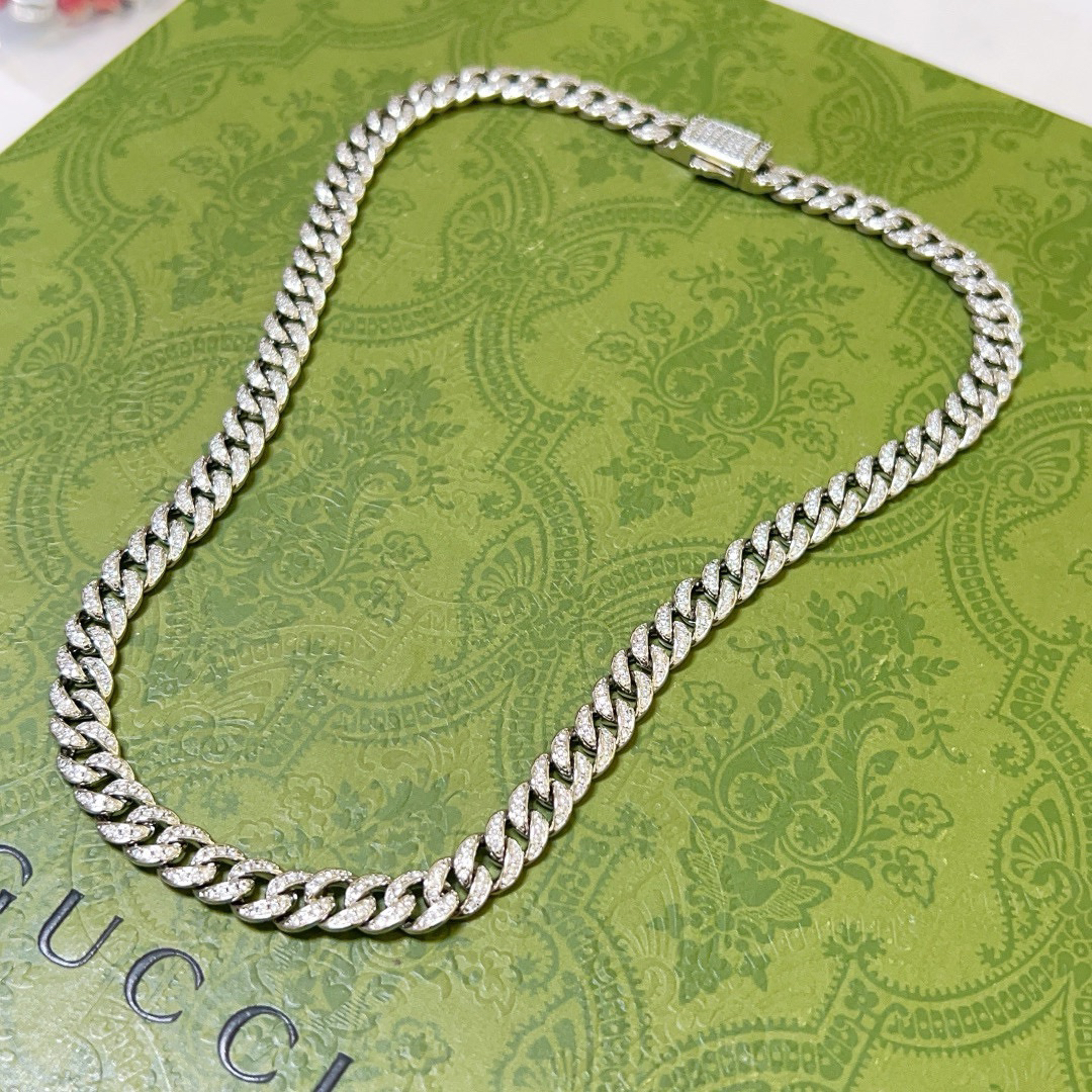 Gucci diamond chain necklace