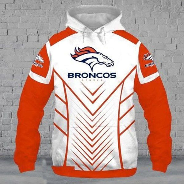 DENVER BRONCOS 3D HOODIE SKULL 116