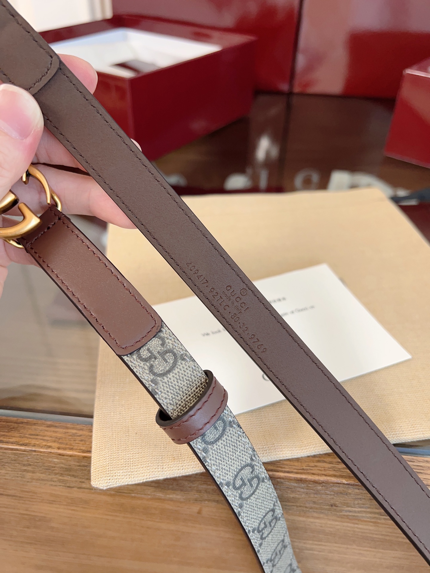 Gucci Double G steel buckle women's cowhide double-sided belt width 2.0cm