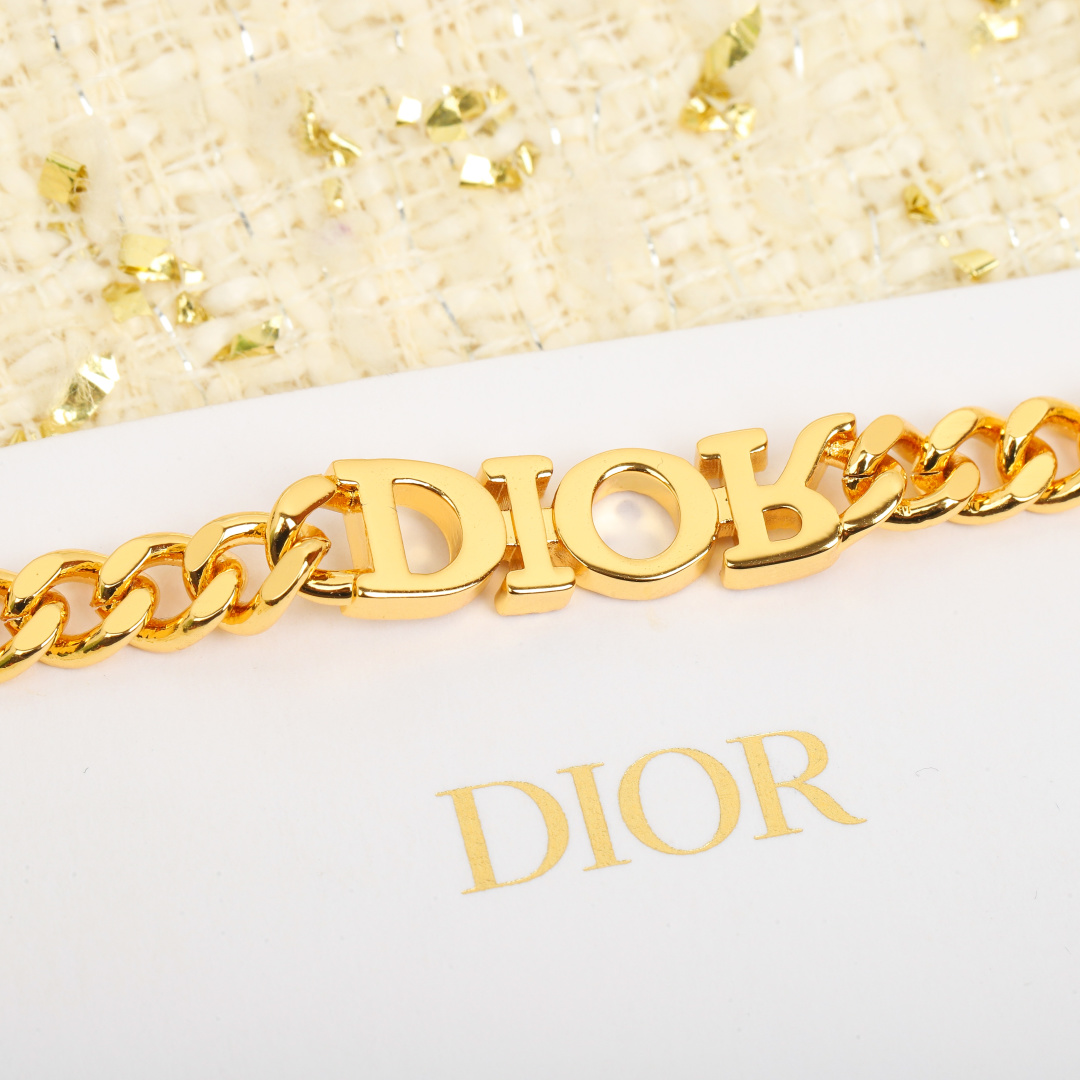 Dior chain letter gold bracelet