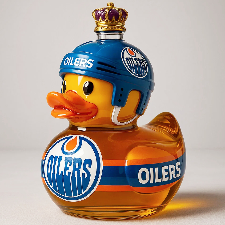 Edmonton Oilers Duck Whiskey Bottle