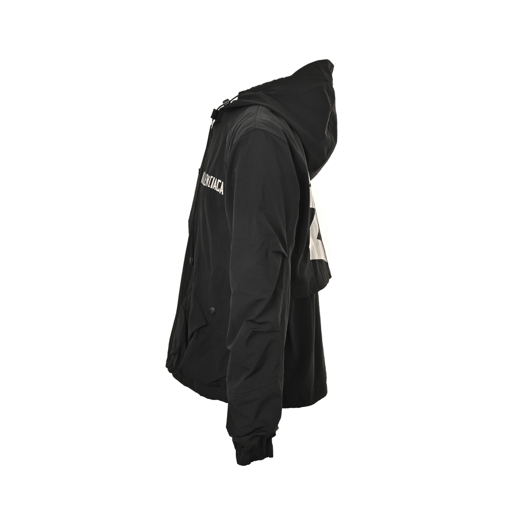 Balenciaga 24Fw tape print hooded trench coat