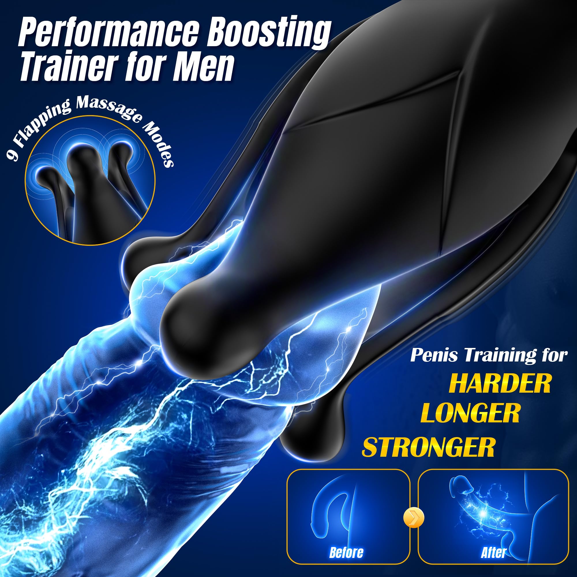 Prostate Massager Anal Toys, Male Sex Toys for Men Sex Toy Anal Plug Adult Toys with 9 Tension Shock Flapping Thrusting Vibrating Butt Plug Anal Dildo New