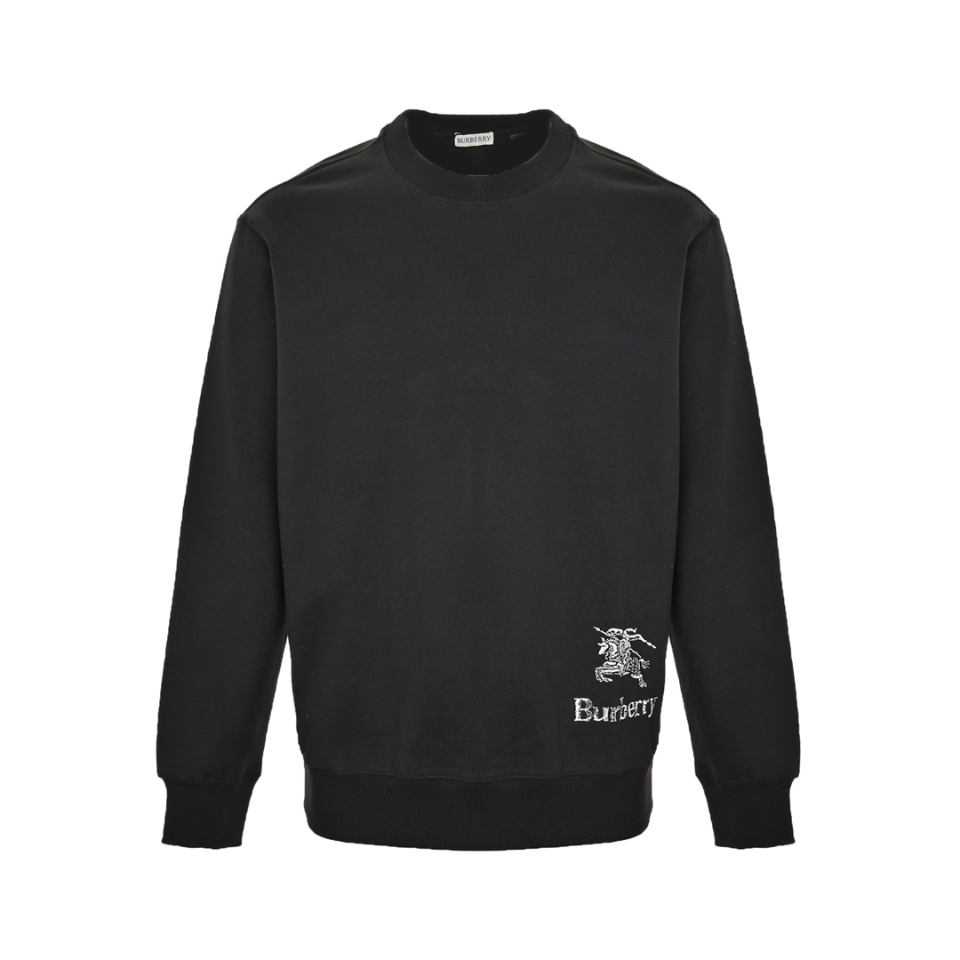 Burberry 24Fw hem embroidered warhorse crew neck sweatshirt