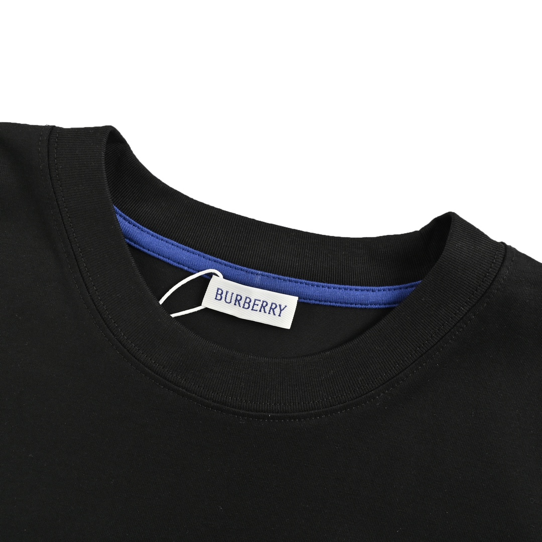 Burberry 24ss blue warhorse embroidered small logo short sleeve