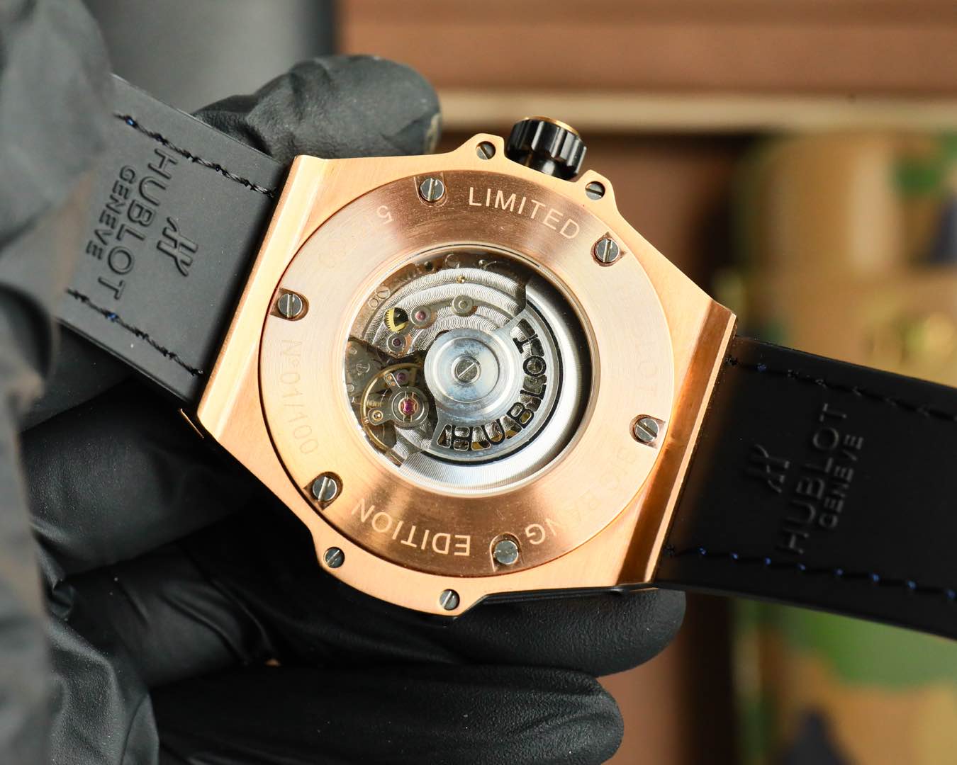 Hublot Big Bang stainless steel rainbow diamond watch