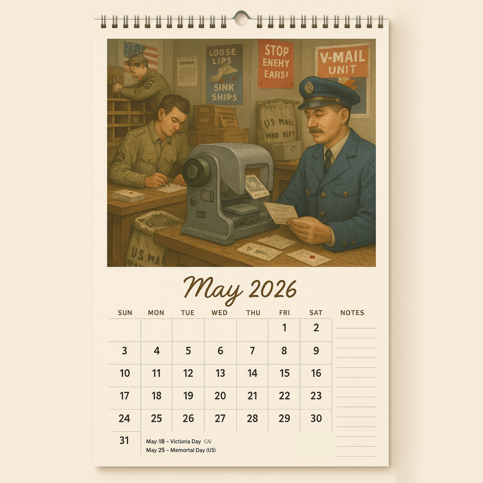 USPS 250th Anniversary 2026 Calendar