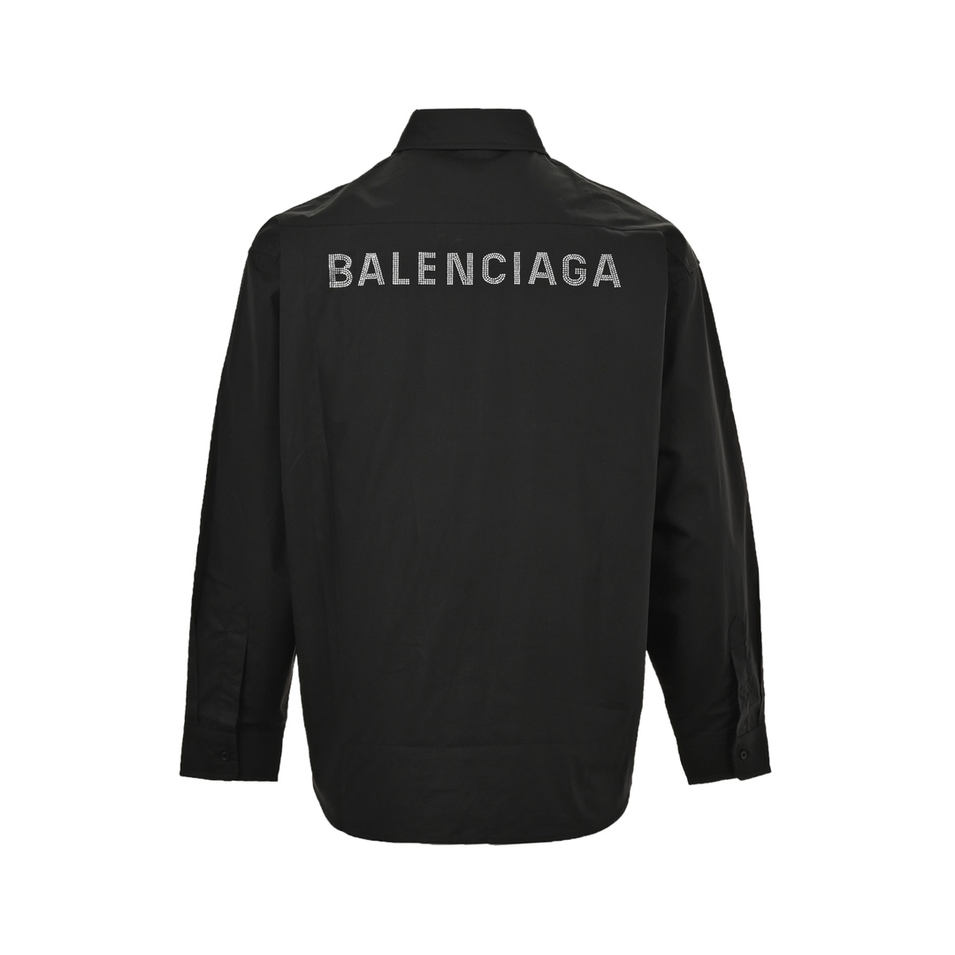 Balenciaga 24ss rhinestone-back long-sleeved shirt